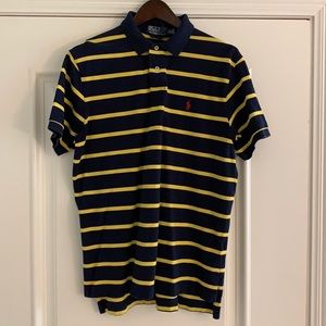 Yellow & blue small stripe polo